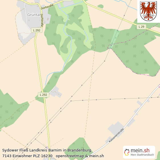 Sydower Fließ Landkreis Barnim Lageplan © Openstreetmap Contributors Sydower Fließ Dorf Lageplan